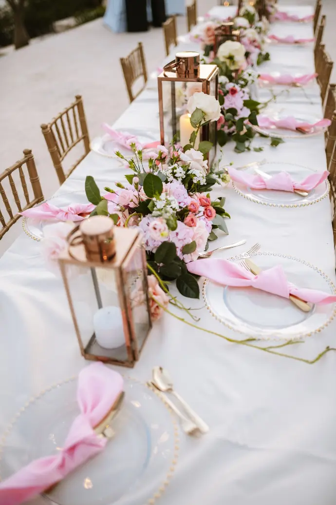 table decor destination wedding