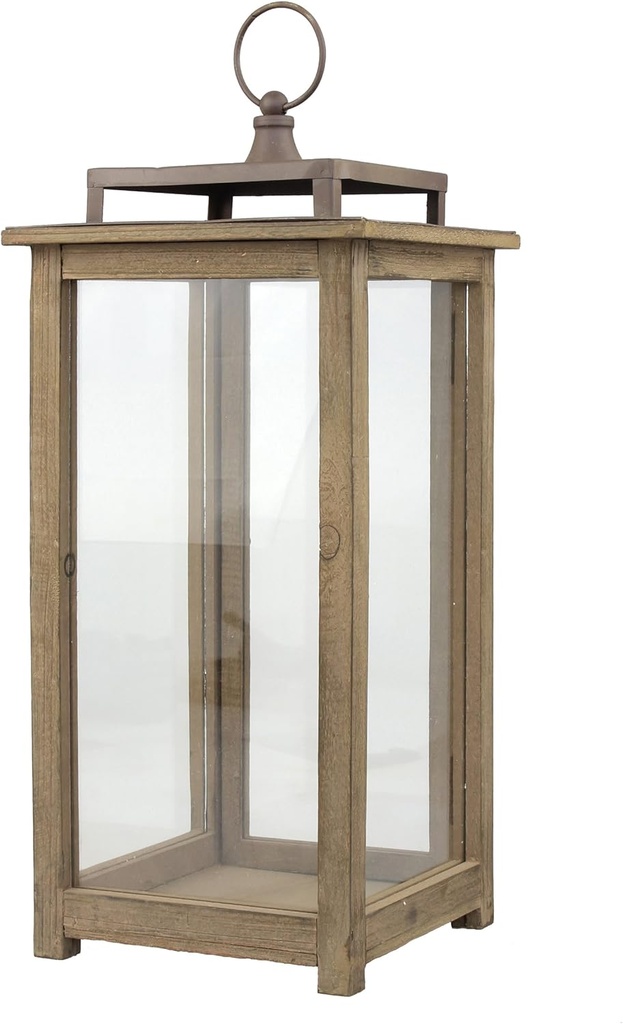 Hurricane Rustic Candle Lantern (18 Inch) - Wooden