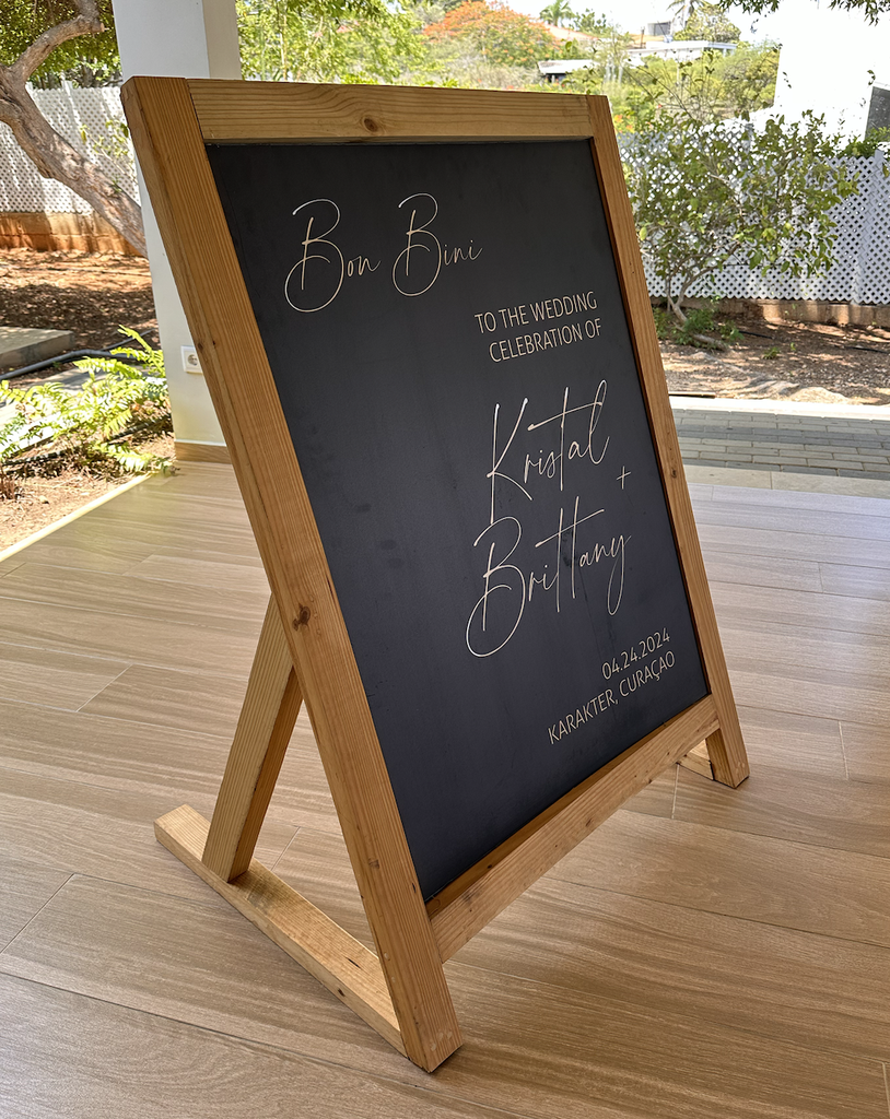 Welcome Sign Stand - Wooden Wind Resistant