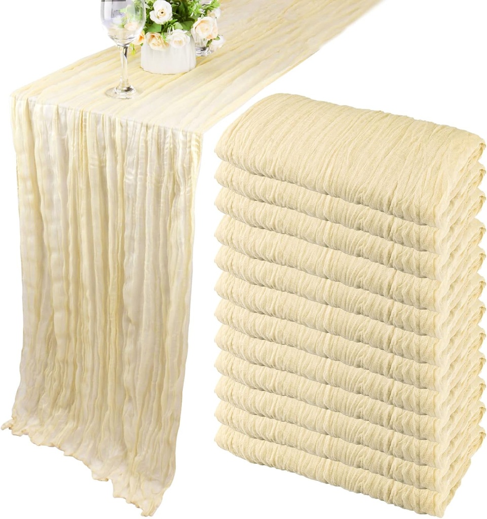 Table Runner Cheesecloth (35x120 Inch): Cream