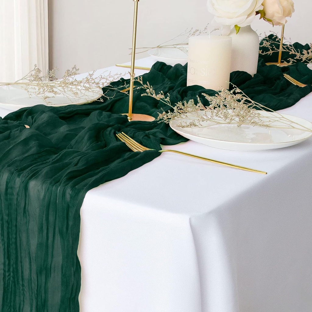 Table Runner Cheesecloth (35x120 Inch): Dark Green
