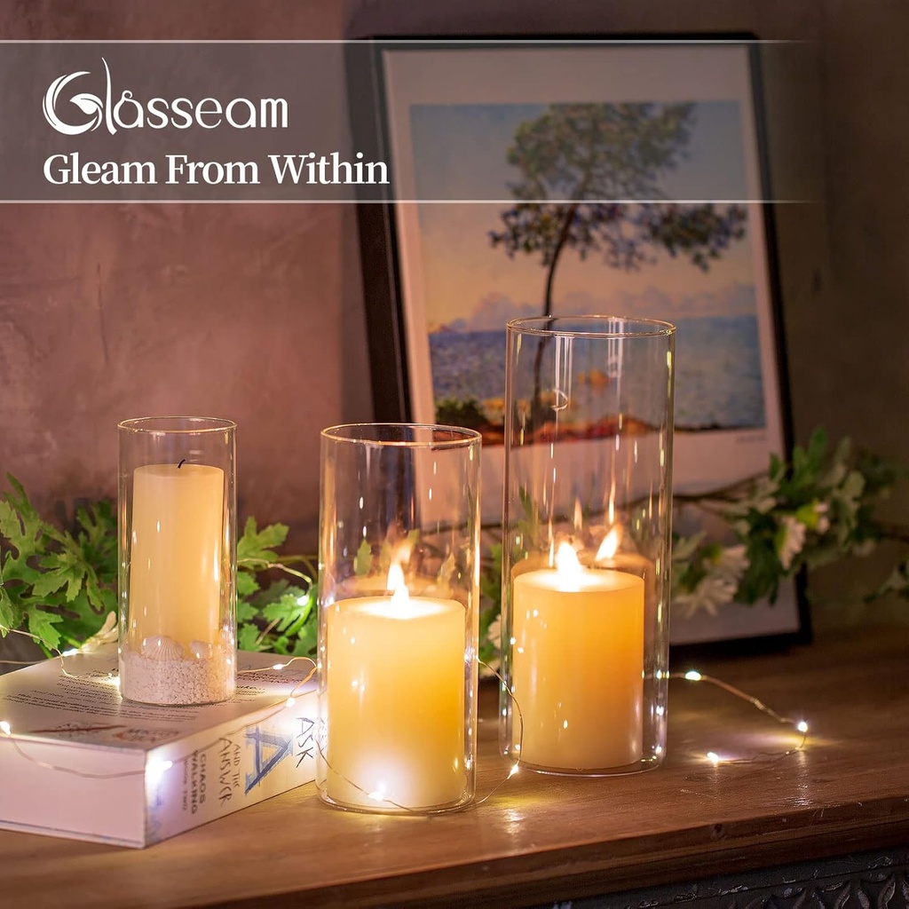 Hurricane Candle Holders (Set of 3) - Glass