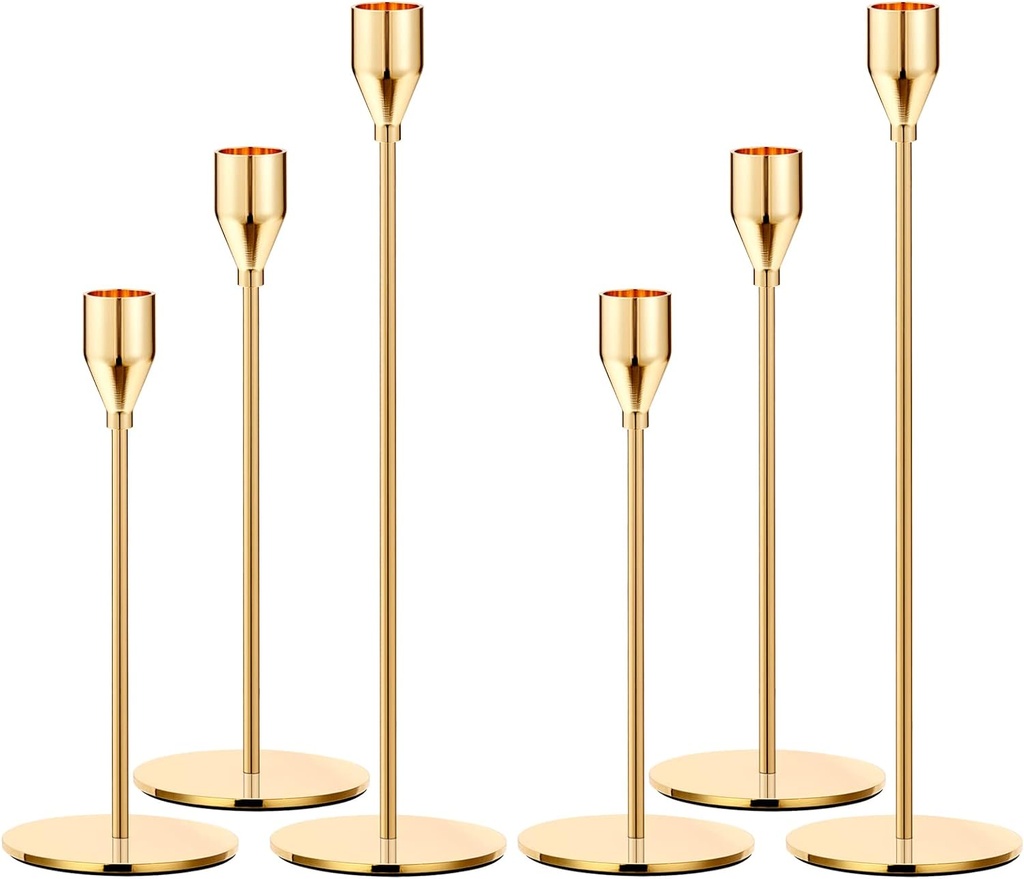 Taper Candle Holders (Set of 6) - Gold