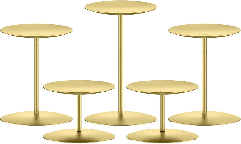 Pillar Candle Holder (Set of 5) - Gold