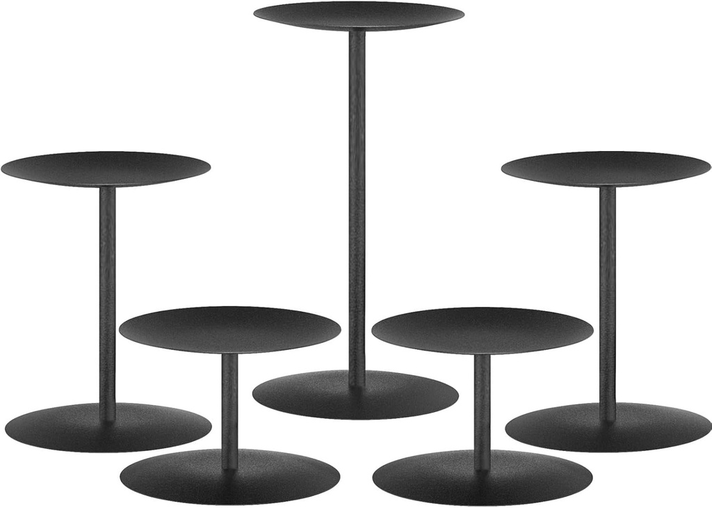 Pillar Candle Holder (Set of 5) - Black